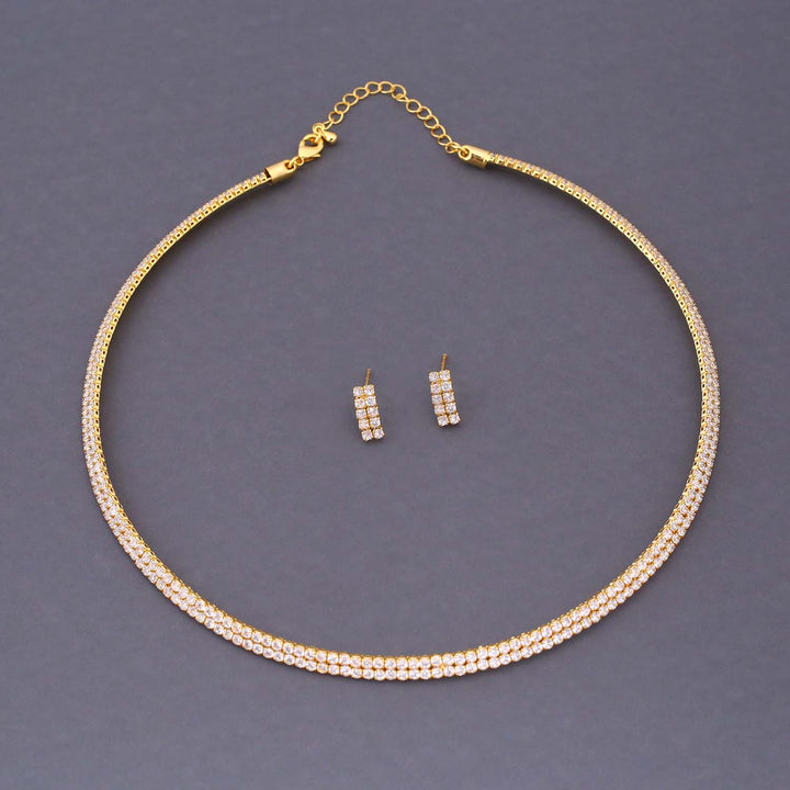 Golden Maisy Hasli Zirconia Jewellery Set