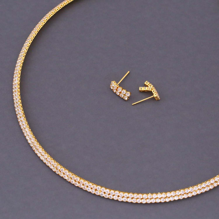 Golden Maisy Hasli Zirconia Jewellery Set