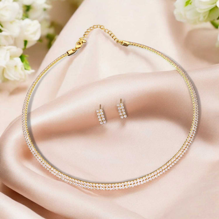 Golden Maisy Hasli Zirconia Jewellery Set