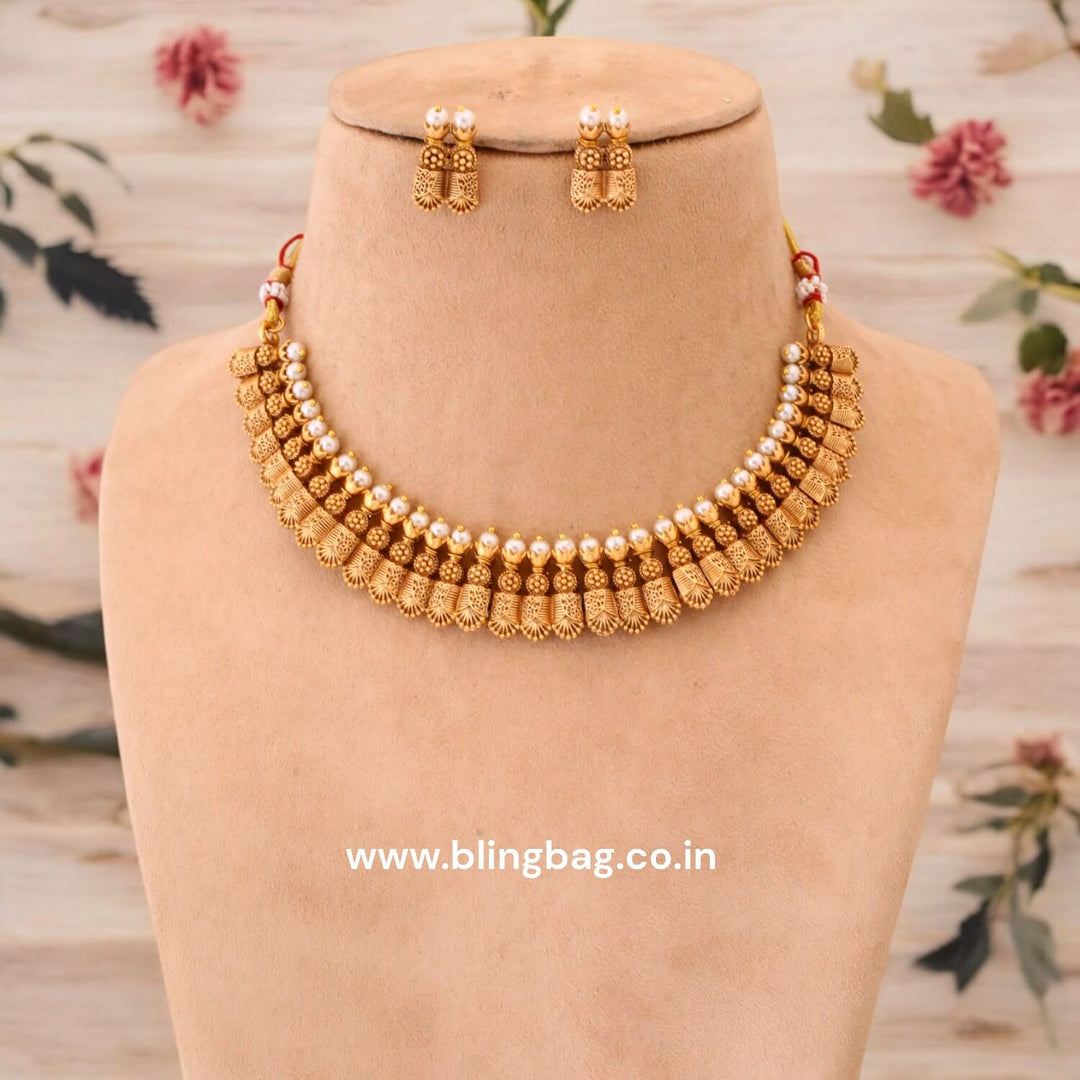 Golden Manali Antique Jewellery Set - New Arrival