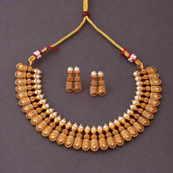 Golden Manali Antique Jewellery Set - New Arrival