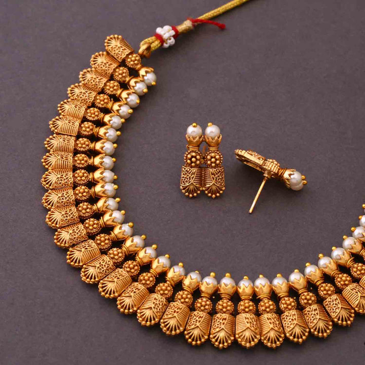 Golden Manali Antique Jewellery Set - New Arrival