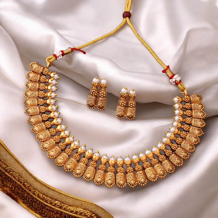 Golden Manali Antique Jewellery Set - New Arrival