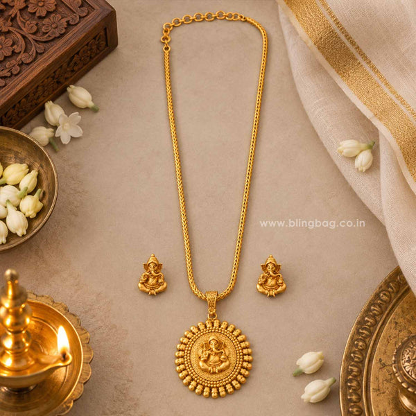 Golden Mangalamurti Temple Jewellery Set - New Arrival