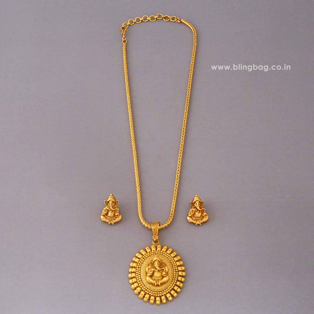 Golden Mangalamurti Temple Jewellery Set - New Arrival