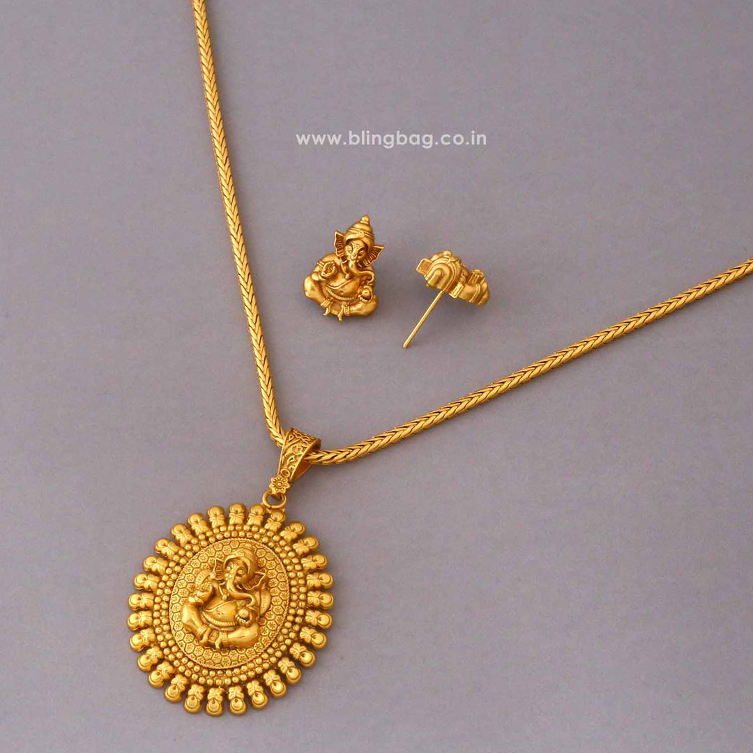Golden Mangalamurti Temple Jewellery Set - New Arrival