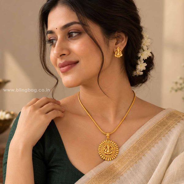 Golden Mangalamurti Temple Jewellery Set - New Arrival