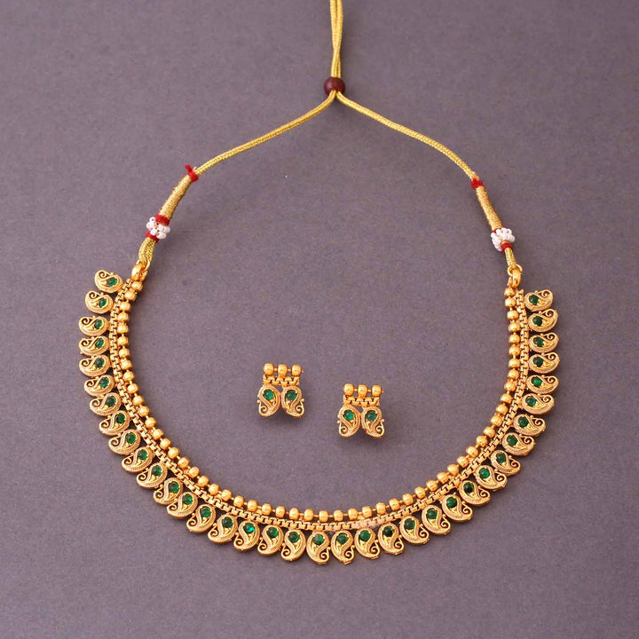 Golden Manjula Antique Jewellery Set - New Arrival