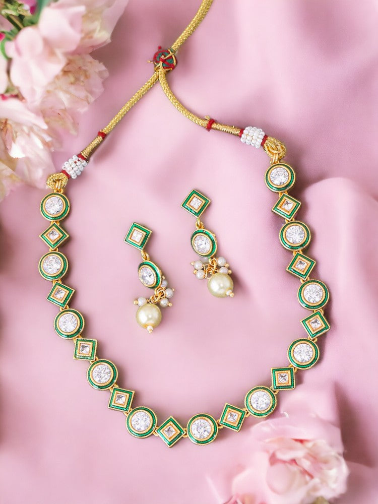 Ivory Mansvi Kundan Jewellery Set