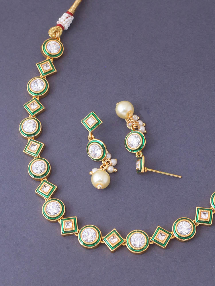 Ivory Mansvi Kundan Jewellery Set