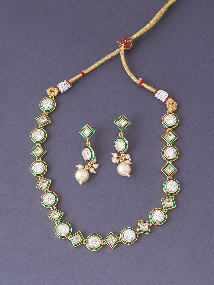 Ivory Mansvi Kundan Jewellery Set