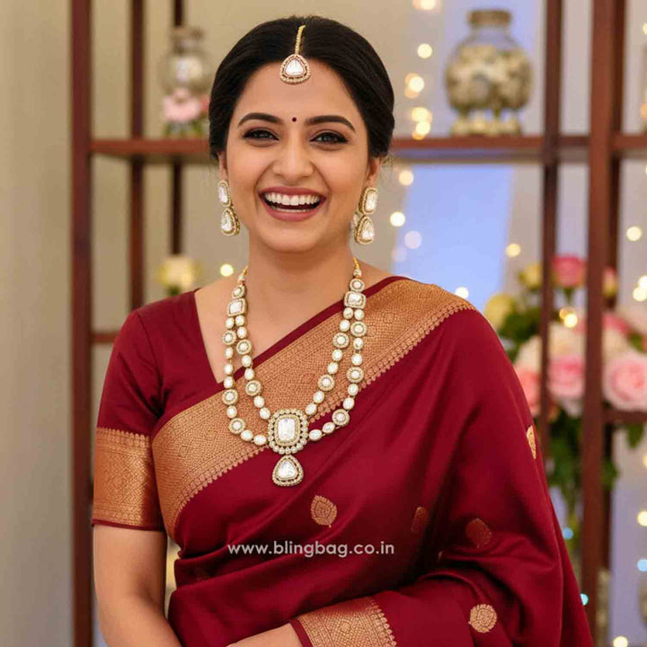 Golden Manvya Kundan Jewellery Set