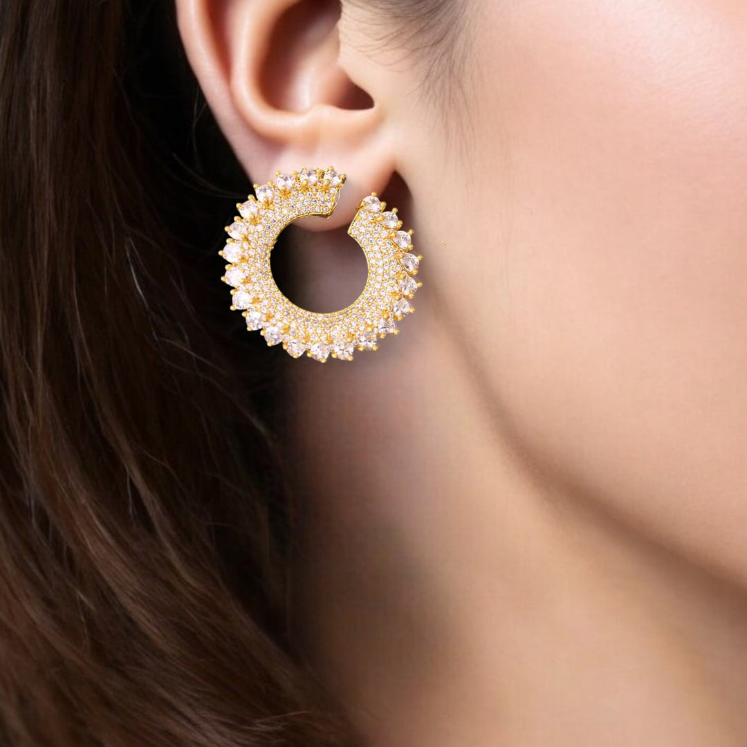 Golden Marette Zirconia Studs