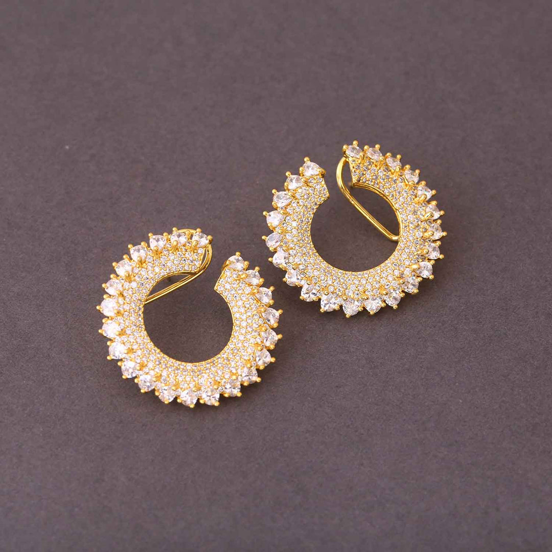Golden Marette Zirconia Studs