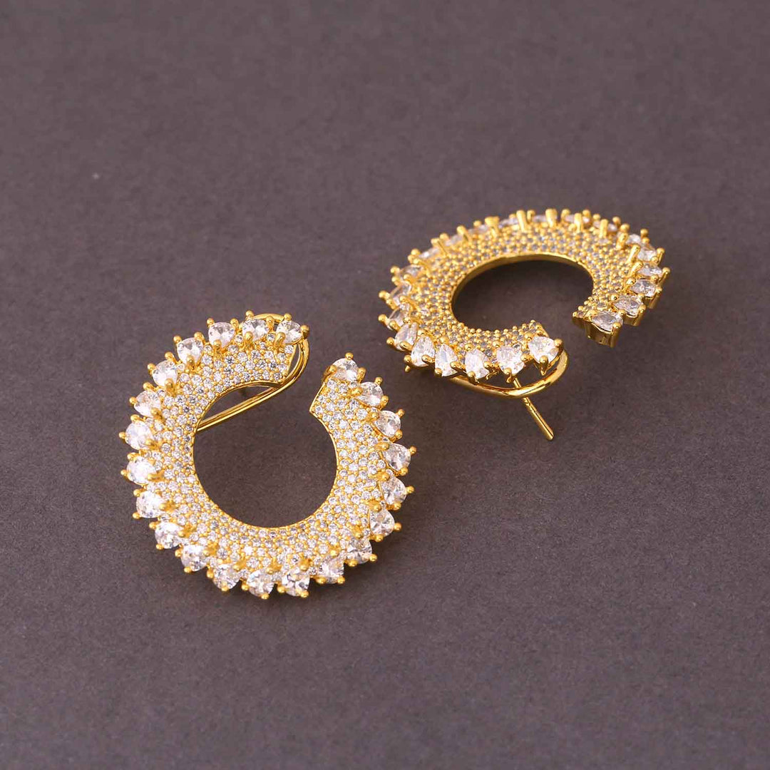 Golden Marette Zirconia Studs