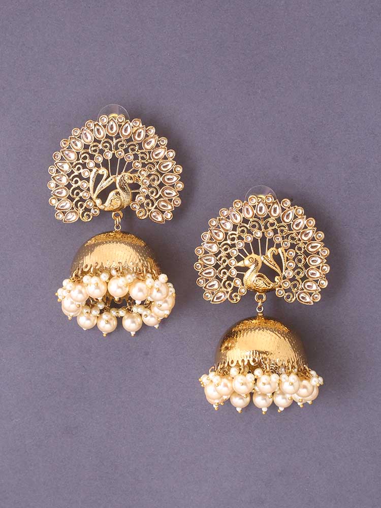 Golden Mayu Ethnic Jhumkis