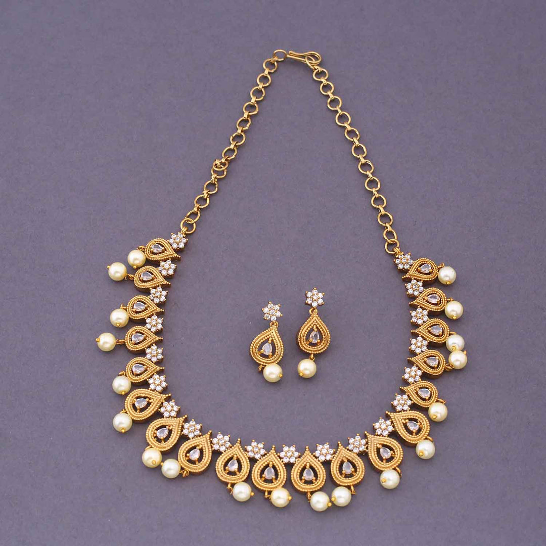 Golden Mayureshwar Antique Jewellery Set - New Arrival