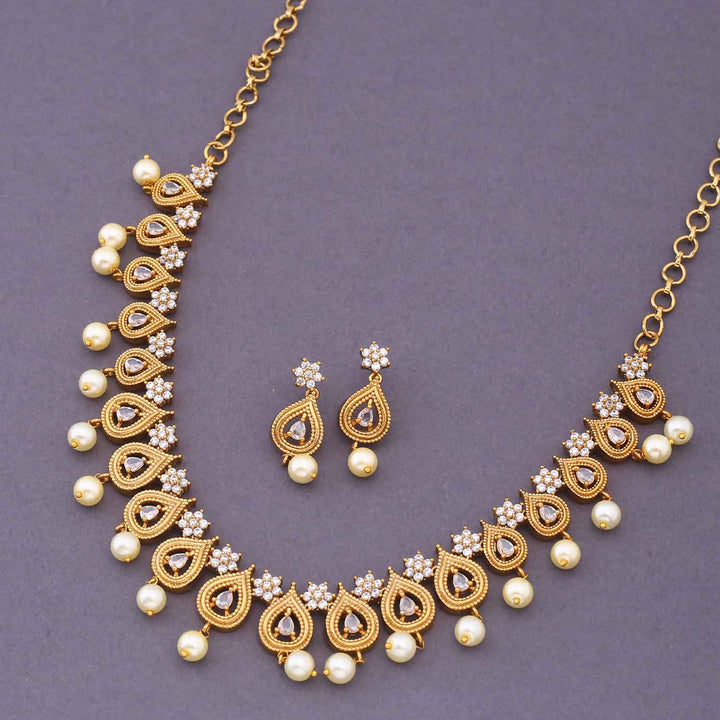 Golden Mayureshwar Antique Jewellery Set - New Arrival