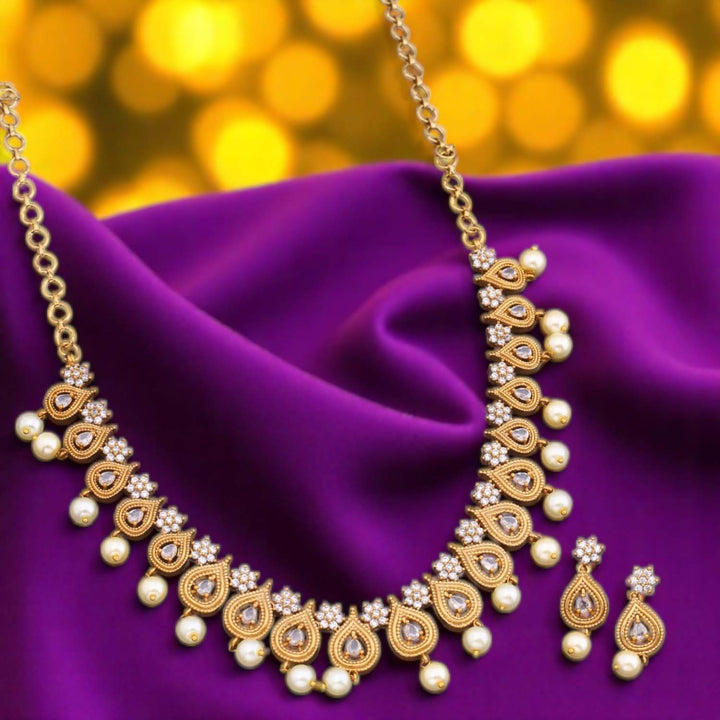 Golden Mayureshwar Antique Jewellery Set - New Arrival