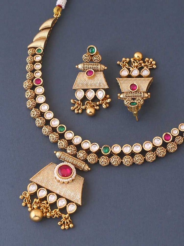 Golden Meenakari Rajwadi Set