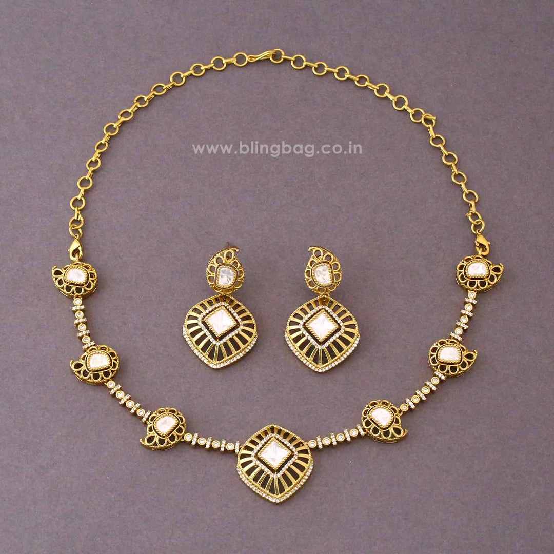 Golden Mehfil Antique Jewellery Set- New Arrival