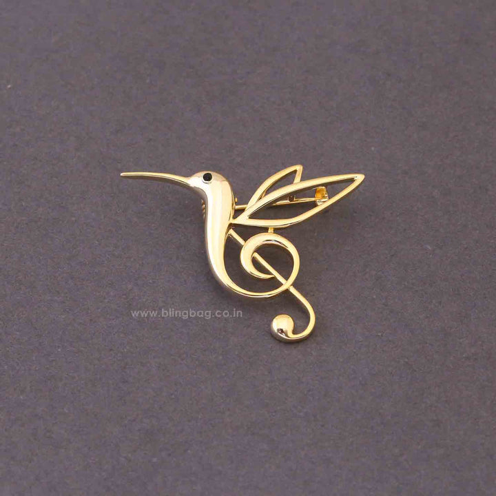 Golden Melody Bird Brooch