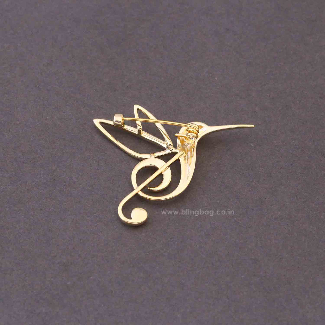 Golden Melody Bird Brooch