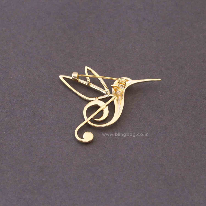 Golden Melody Bird Brooch