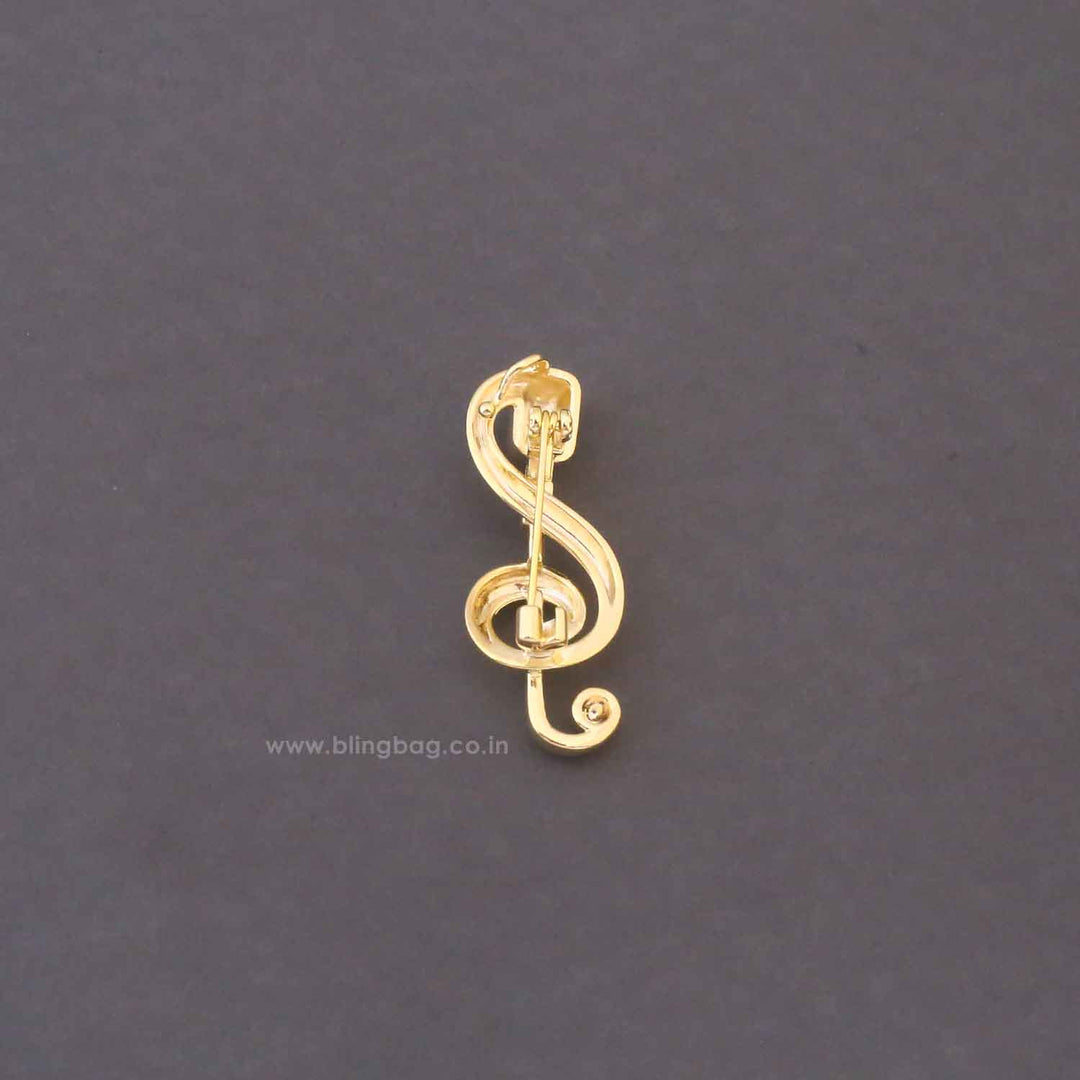 Golden Mic Brooch