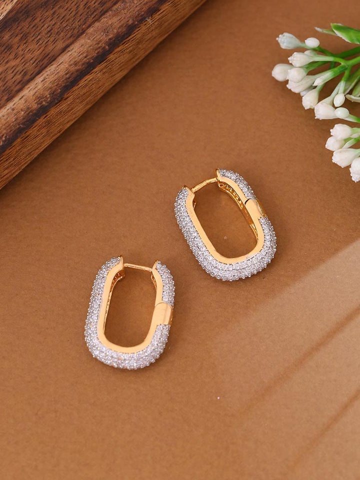 Golden Michelle Zirconia Hoops