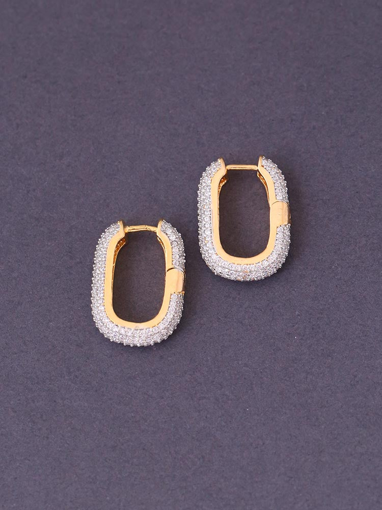 Golden Michelle Zirconia Hoops