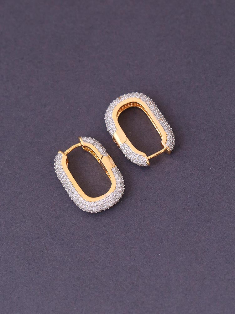 Golden Michelle Zirconia Hoops