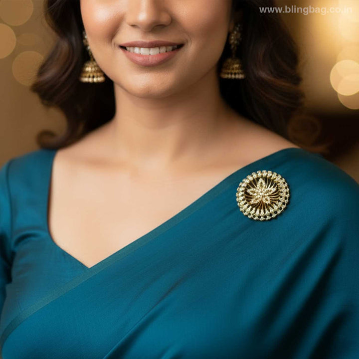 Golden Midnight Sun Brooch