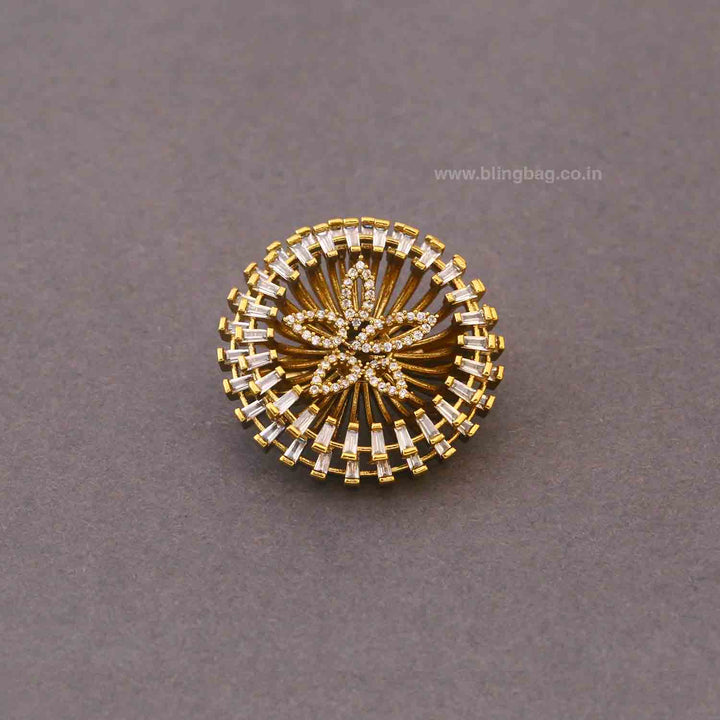 Golden Midnight Sun Brooch