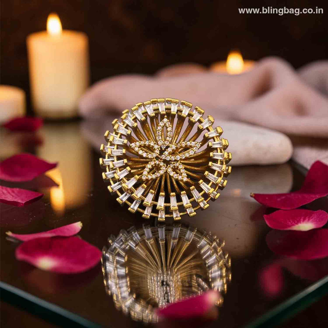 Golden Midnight Sun Brooch