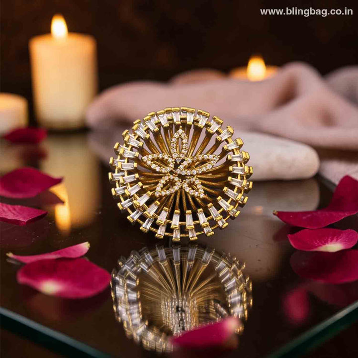 Golden Midnight Sun Brooch