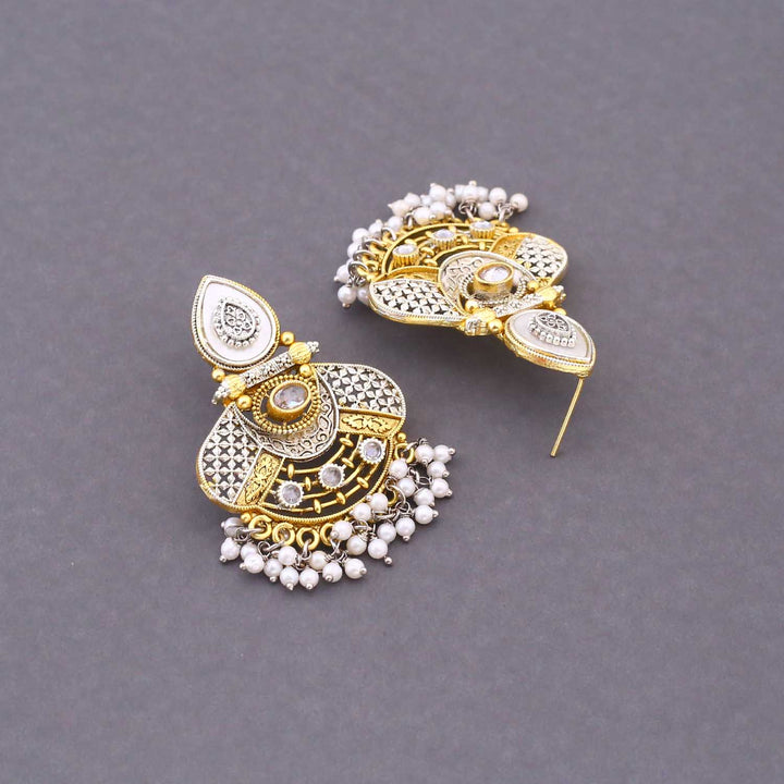 Golden Minakshri Oxidised Chandbalis