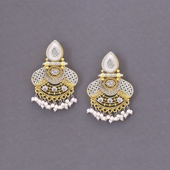 Golden Minakshri Oxidised Chandbalis