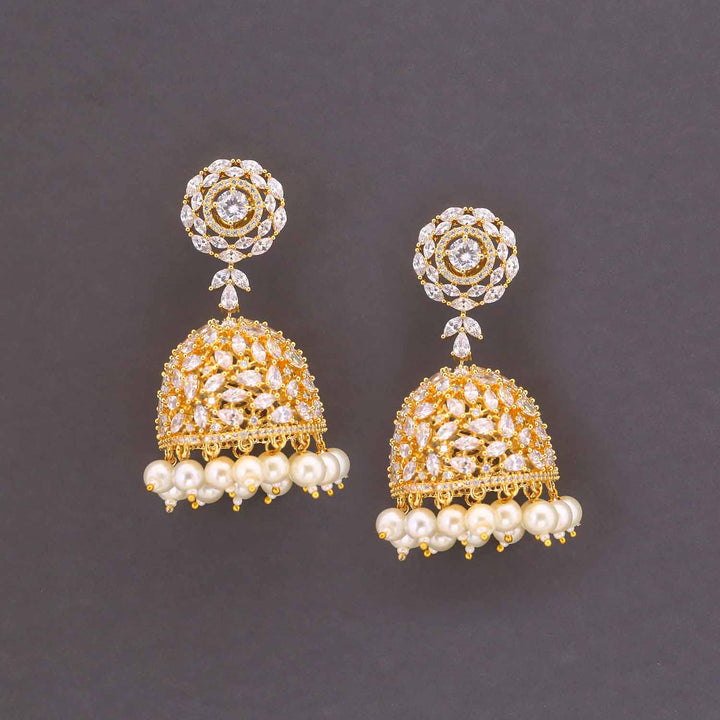 Golden Mini Avi Zirconia Jhumkis