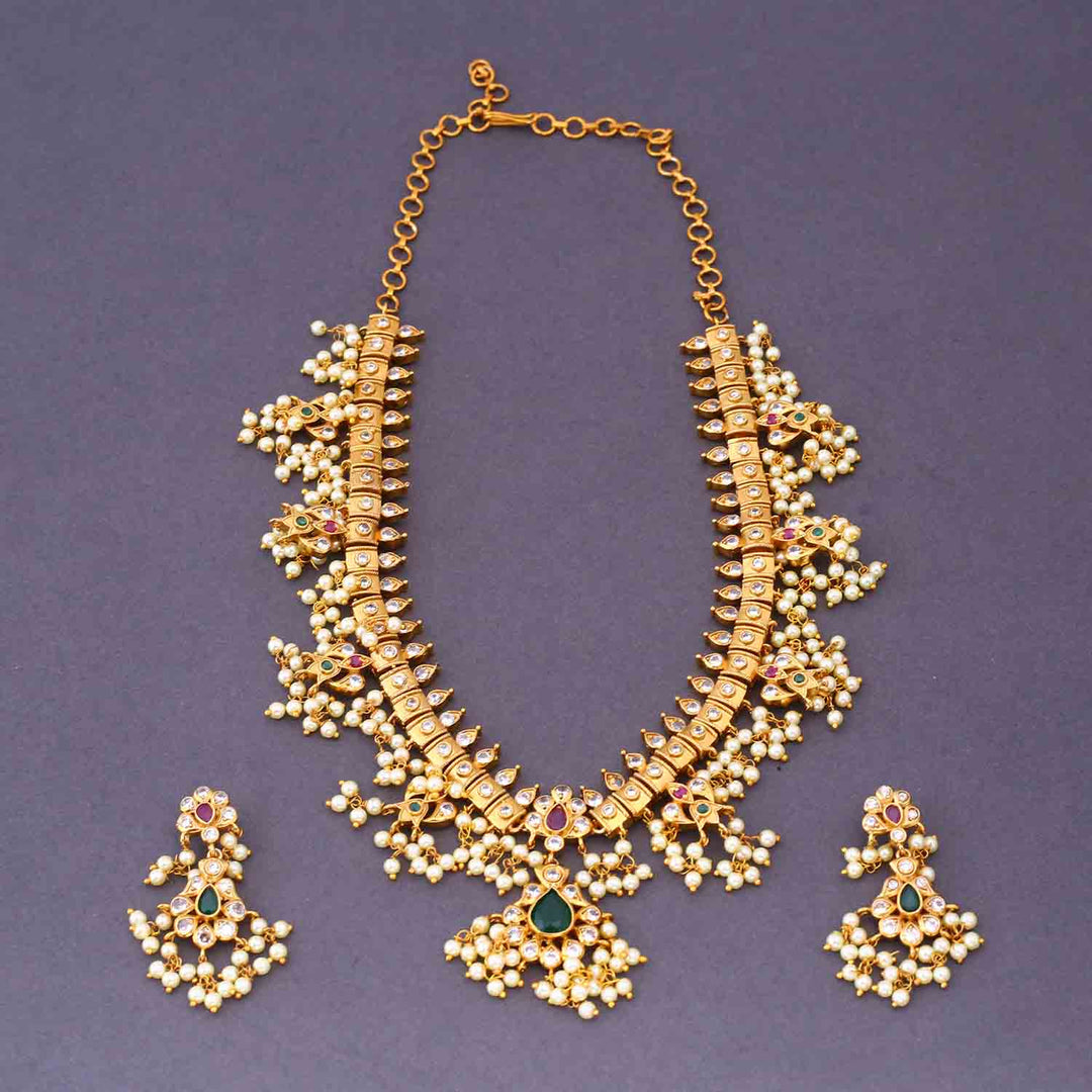 Golden Mini Yansi Antique Jewellery Set