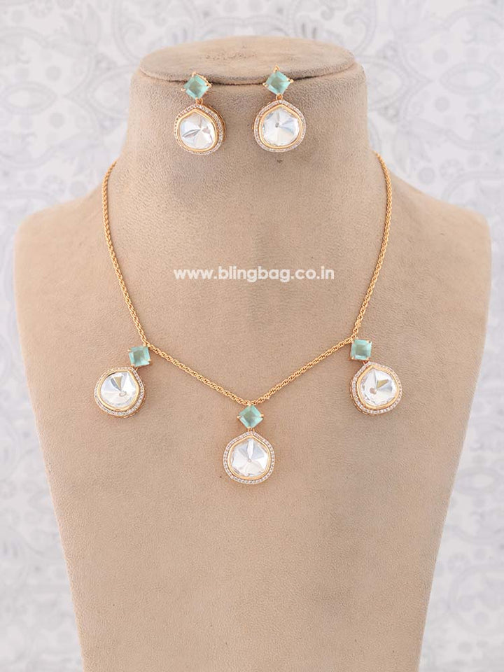 Golden Mint Azizah Zirconia Jewellery Set - EOSS