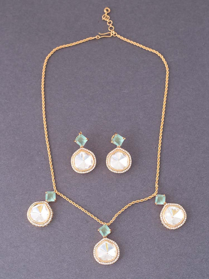 Golden Mint Azizah Zirconia Jewellery Set - EOSS