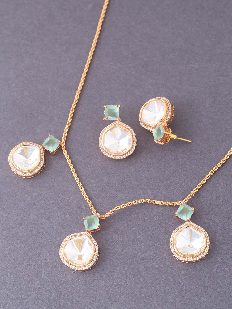 Golden Mint Azizah Zirconia Jewellery Set - EOSS