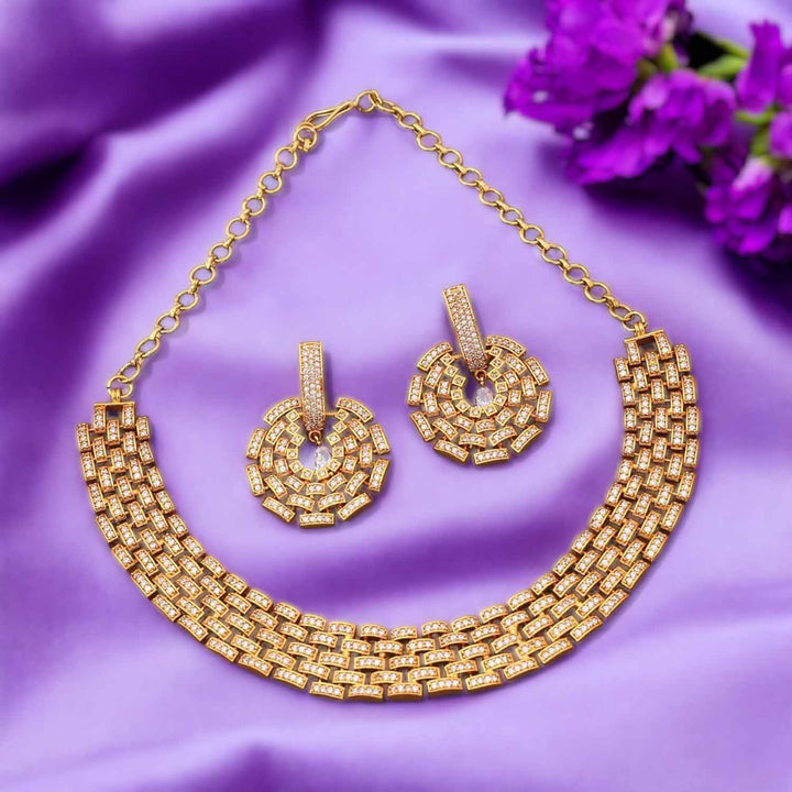 Golden Mira Hasli Antique Jewellery Set - New Arrival