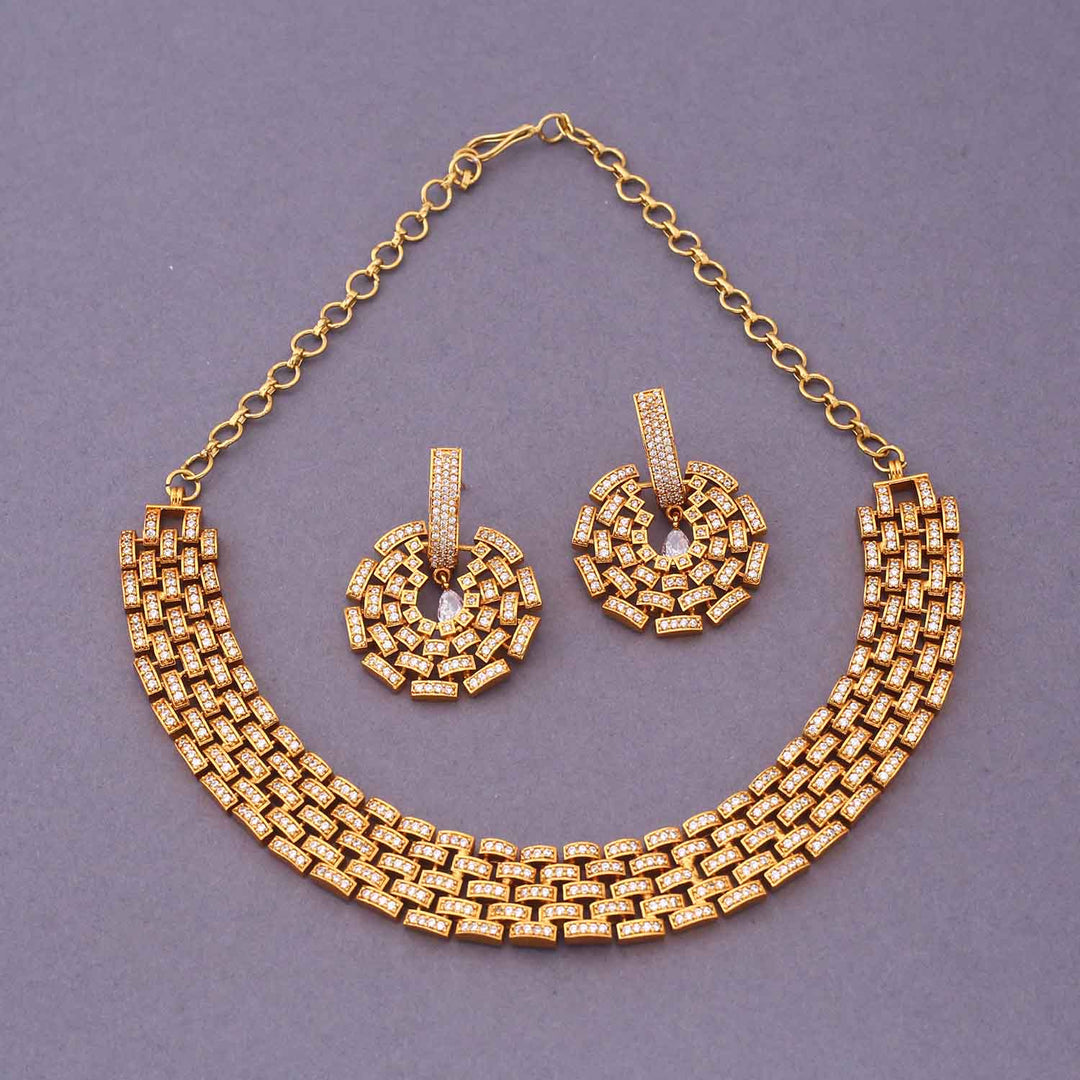 Golden Mira Hasli Antique Jewellery Set - New Arrival