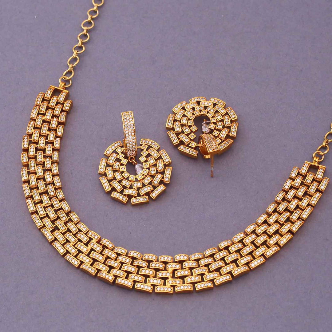 Golden Mira Hasli Antique Jewellery Set - New Arrival