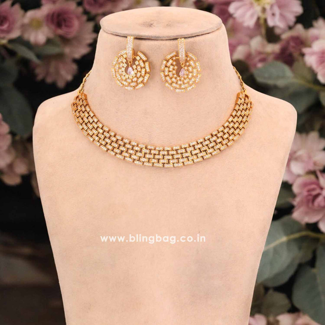Golden Mira Hasli Antique Jewellery Set - New Arrival