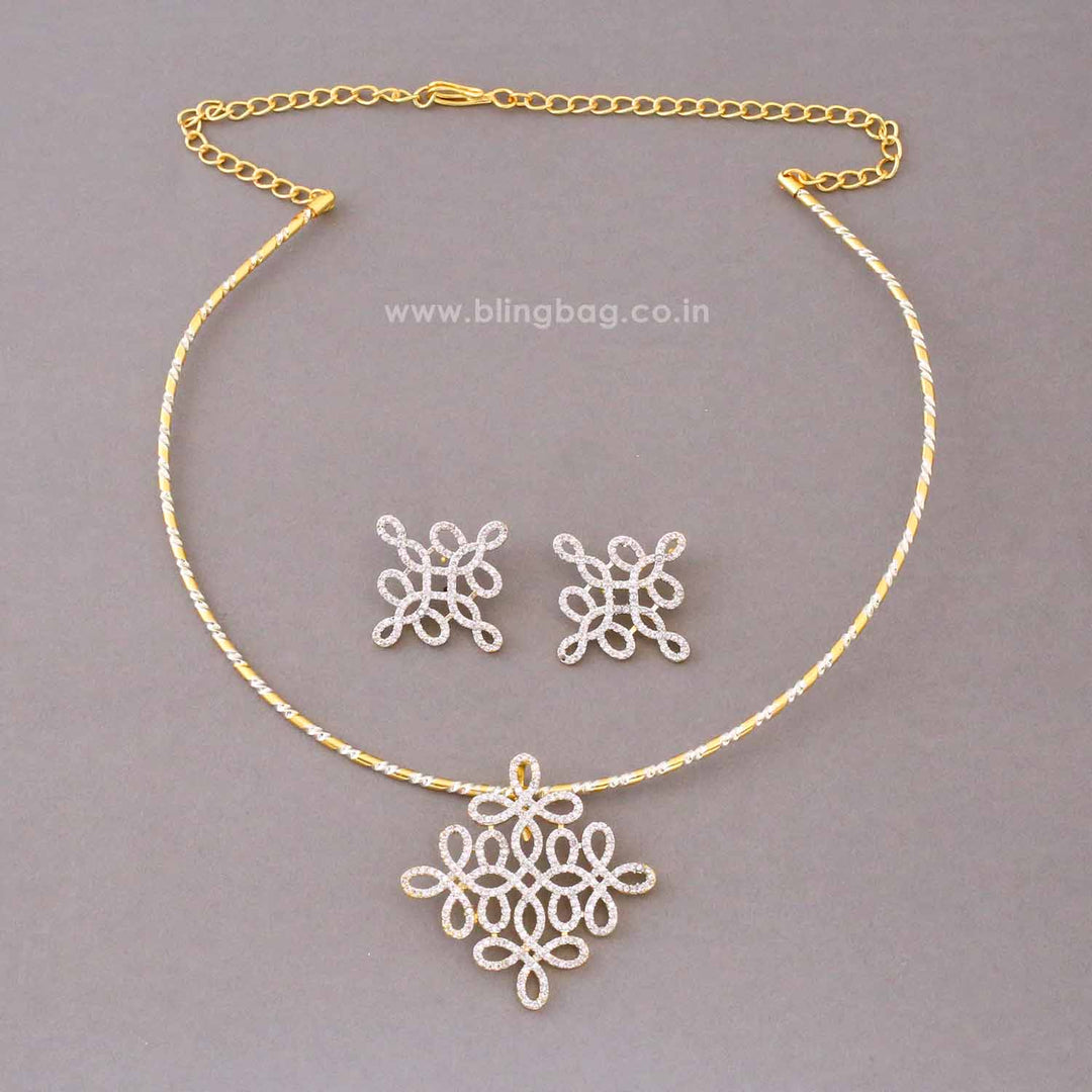 Golden Mishri Pendant Set