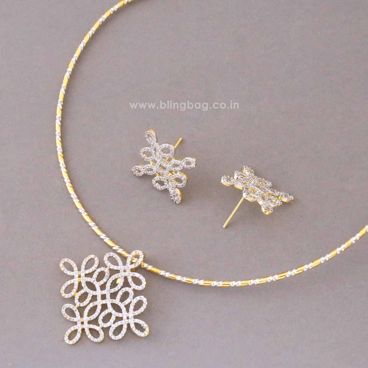 Golden Mishri Pendant Set