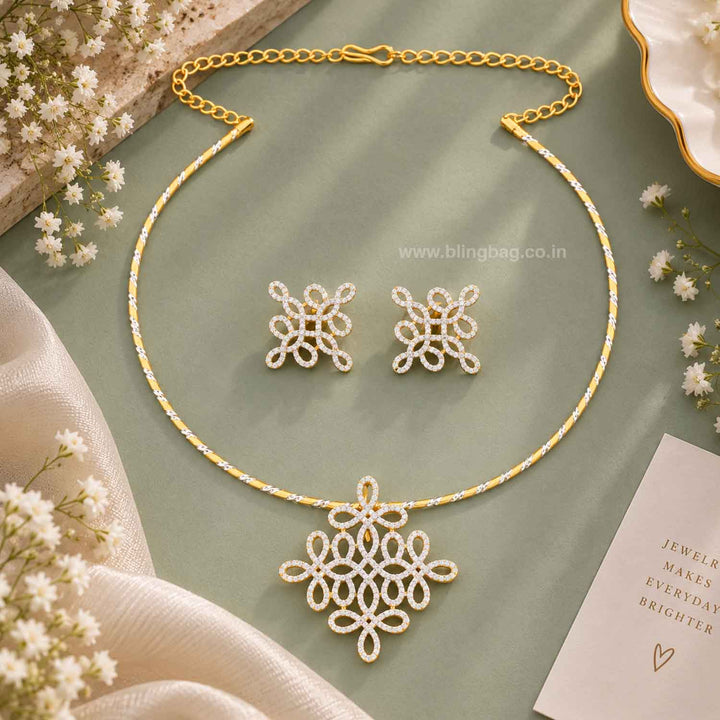 Golden Mishri Pendant Set